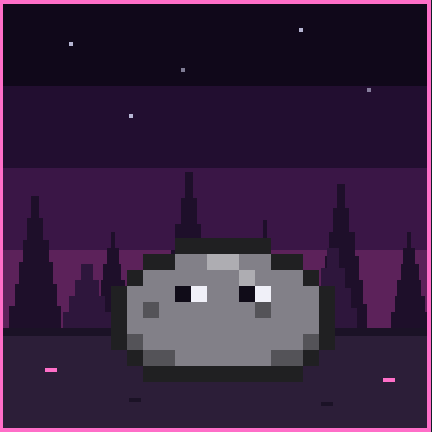 Full pixel portrait of Just A Rock shown in the Pixel Lineage Bestiary